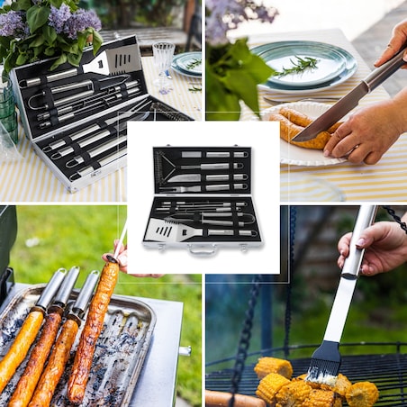 Zestaw przyborów do grilla 10 elementów narzędzia do grillowania KLAUSBERG