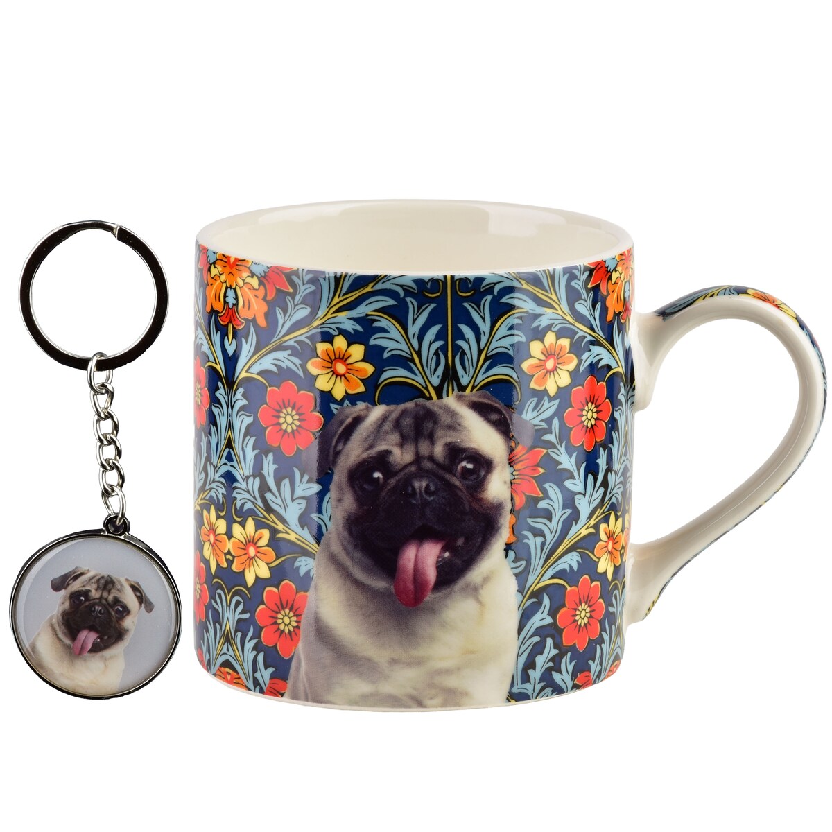 Kubek porcelanowy z breloczkiem NOYA Mops