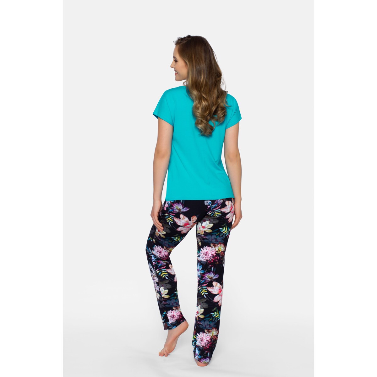 Piżama Flora Turkusowo-Granatowy, XL