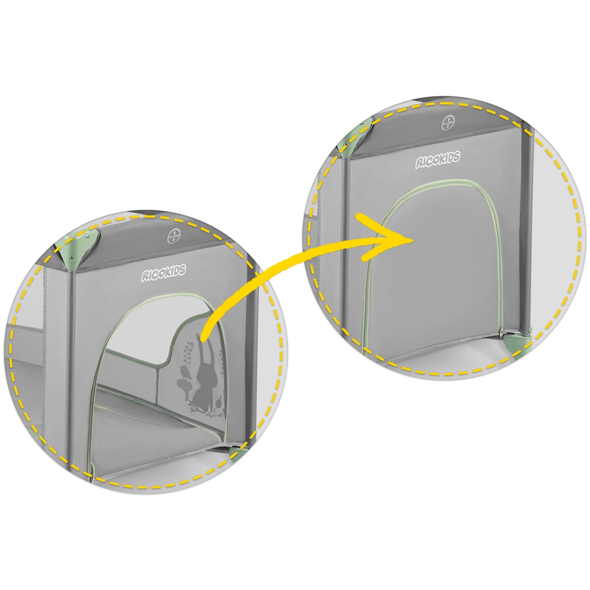 Łóżeczko turystyczne składane kojec akcesoria Ricokids