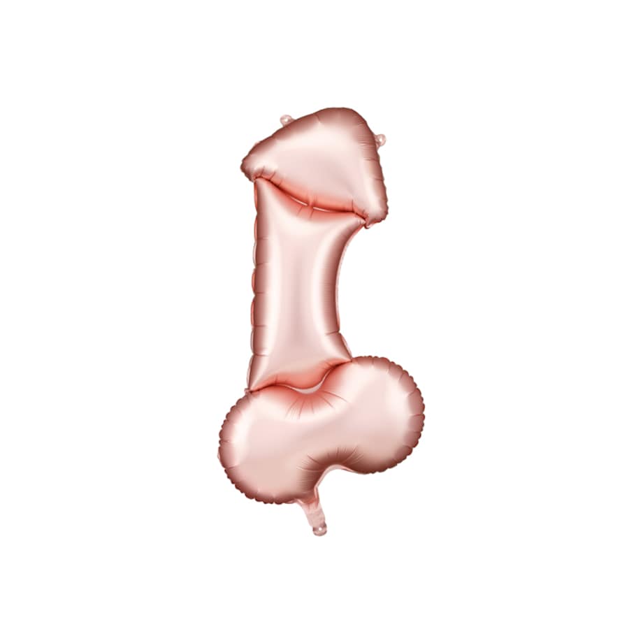 Balon foliowy Penis, 55.5x112 cm, różowe złoto