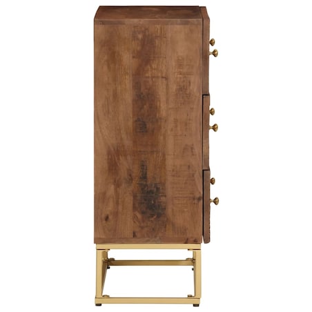 vidaXL Komoda, 55x30x76 cm, lite drewno mango i żelazo
