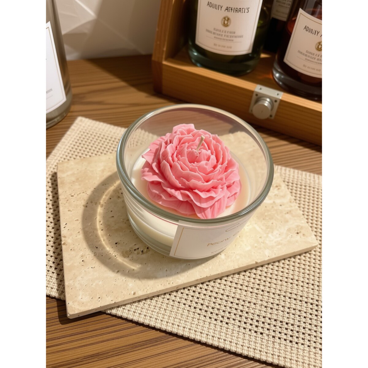 Peony Queen- 80 gram ekologiczna naturalna świeca sojowa ozdobna piwonia peonia (dostępne inne zapachy)