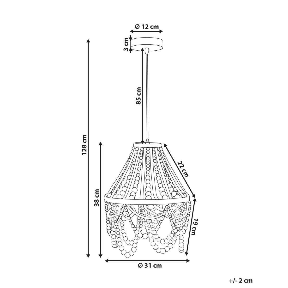Żyrandol MENIK Drewno Jasnobrązowy