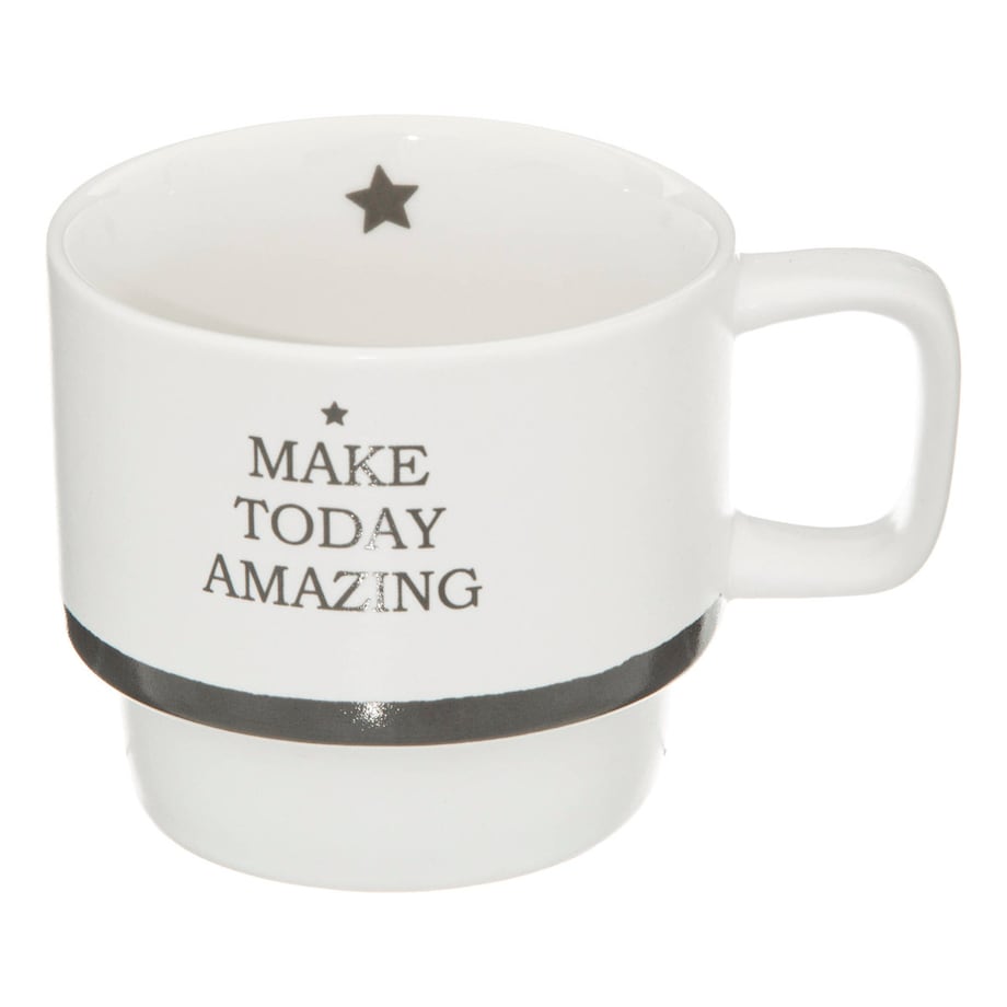 Filiżanki do kawy i herbaty na stojaku, porcelanowe, 4 sztuki