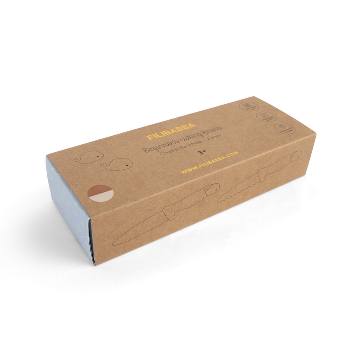 Filibabba Noże do nauki krojenia 2-pack Pumpkin + Offwhite