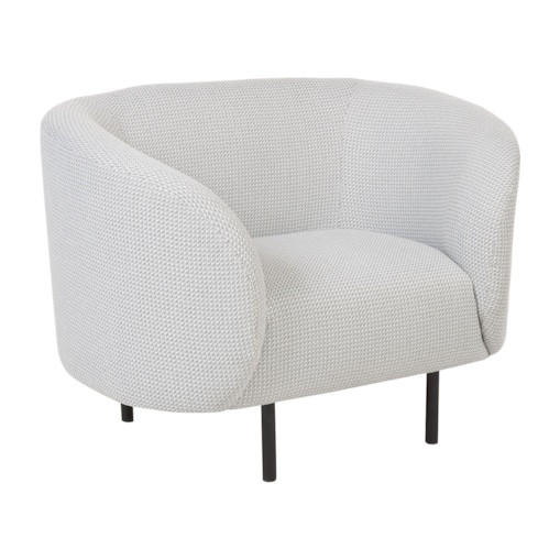 Fotel tapicerowany czarno-biały LOEN