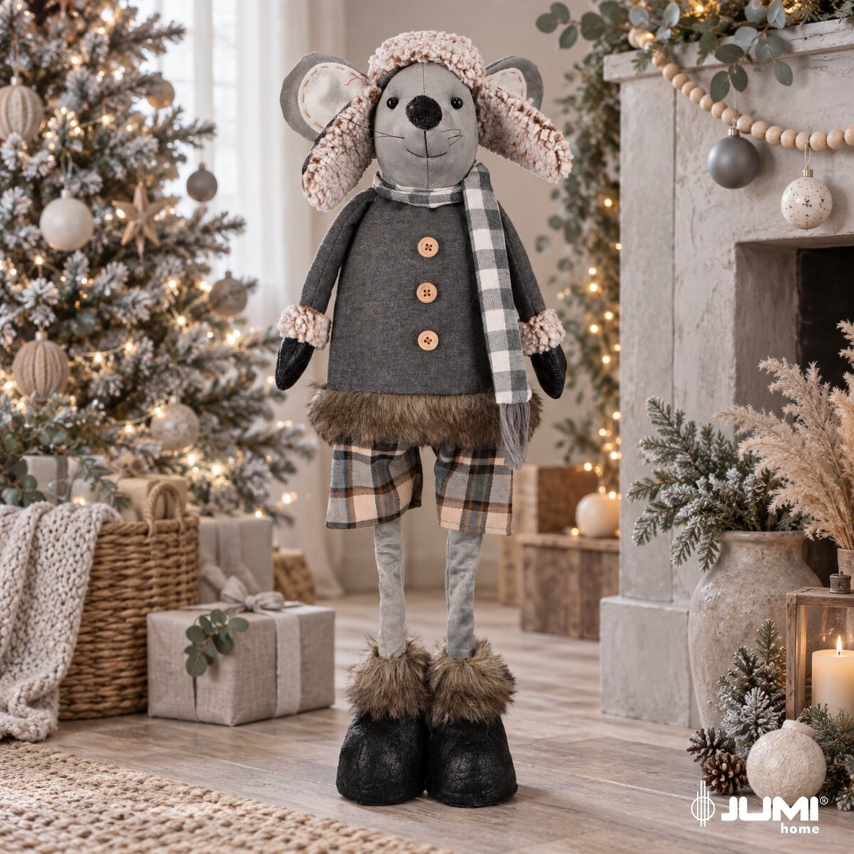 MYSZ świąteczna skrzat DUŻY dekoracja ŚWIĄTECZNA gnom 74 cm ozdoba JUMIhome