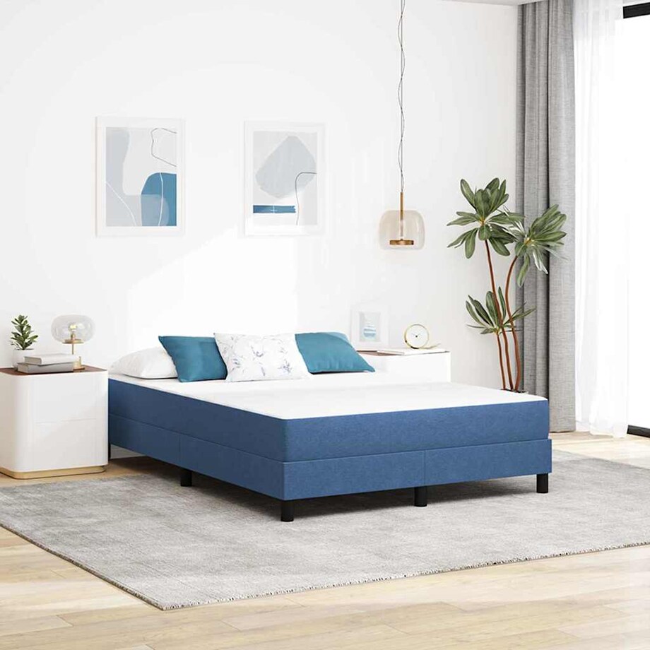 vidaXL Materac do łóżka z materacem Niebieski 140 x 200 cm tkanina