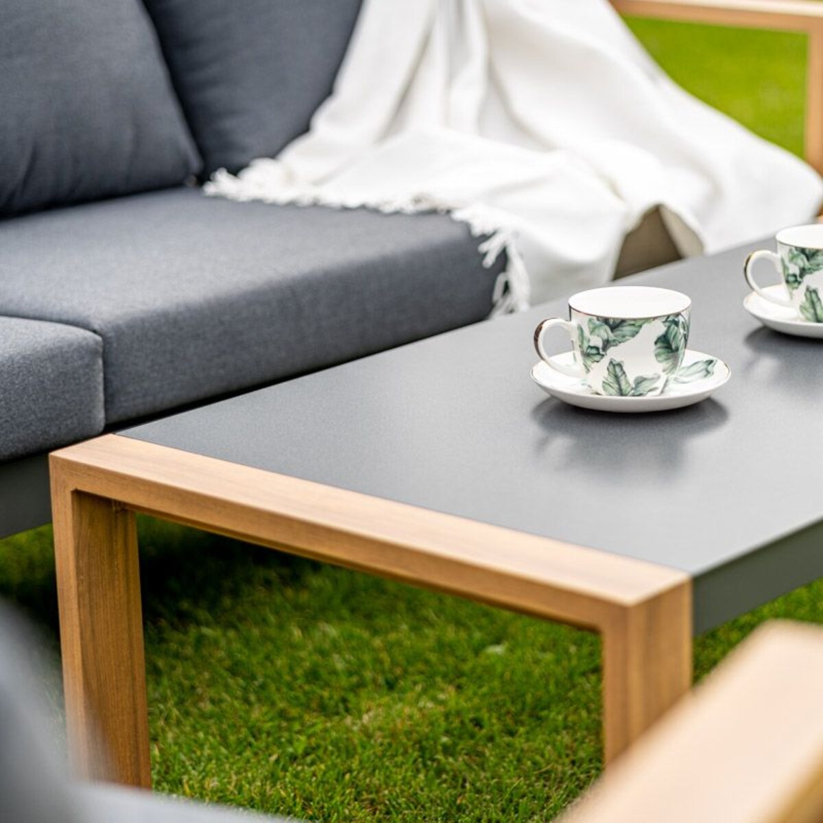 Zestaw mebli ogrodowych 5 osobowy szary Duisburg