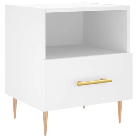 vidaXL Szafka nocna, biała, 40x35x47,5 cm, materiał drewnopochodny