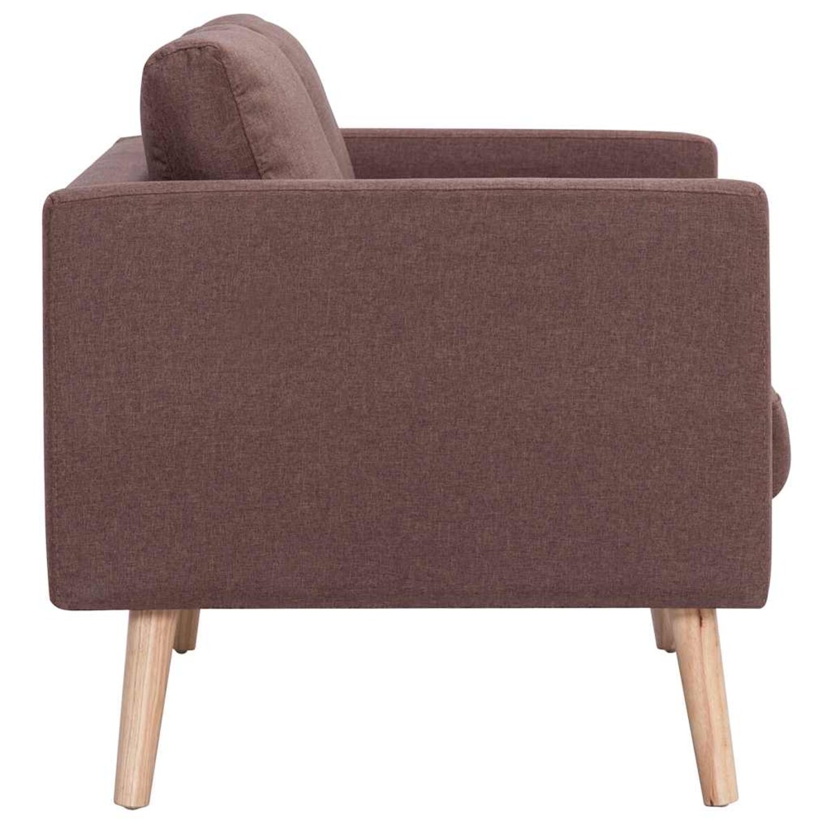 vidaXL 3-osobowa sofa tapicerowana tkaniną, brązowa