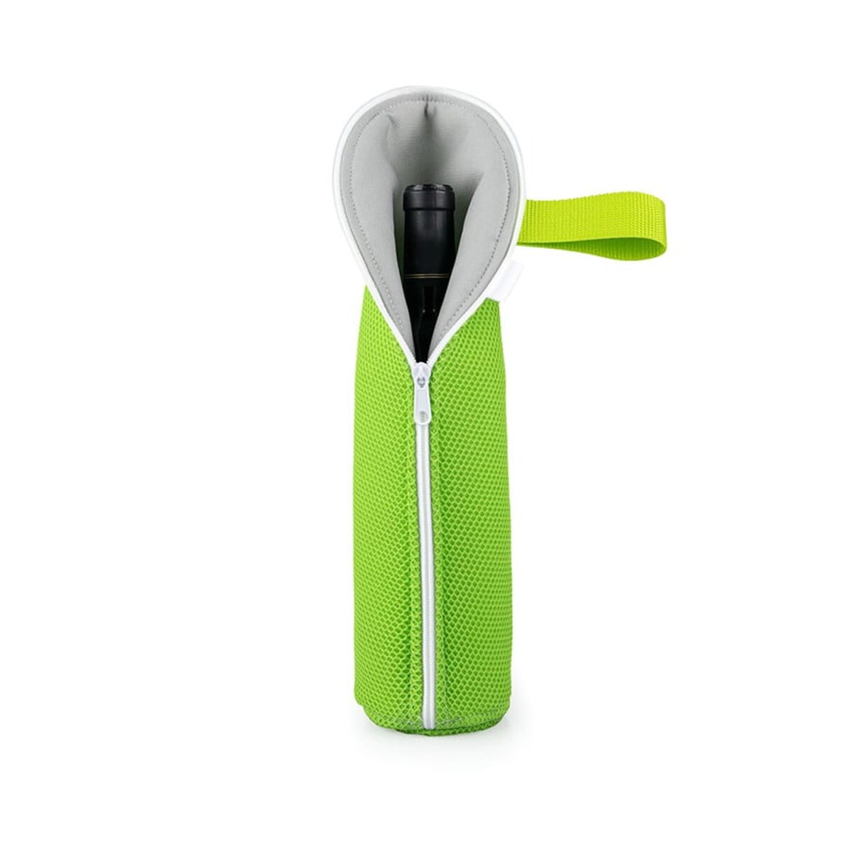 Etui podróżne, opakowanie na butelki z zamkiem zielone