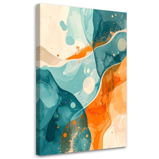 Obraz do salonu sypialni biura kuchni hotelu spa, Abstrakcja Pastelowa w beżu i turkusie 70x100 cm