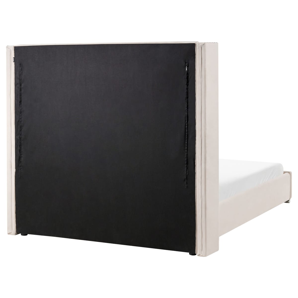 Łóżko Welur LUBBON 140 x 200 cm Złamana biel