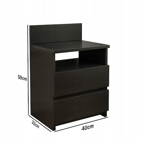 Szafka nocna stolik sypialnia komoda 2 szuflady loft nowoczesna 40cm