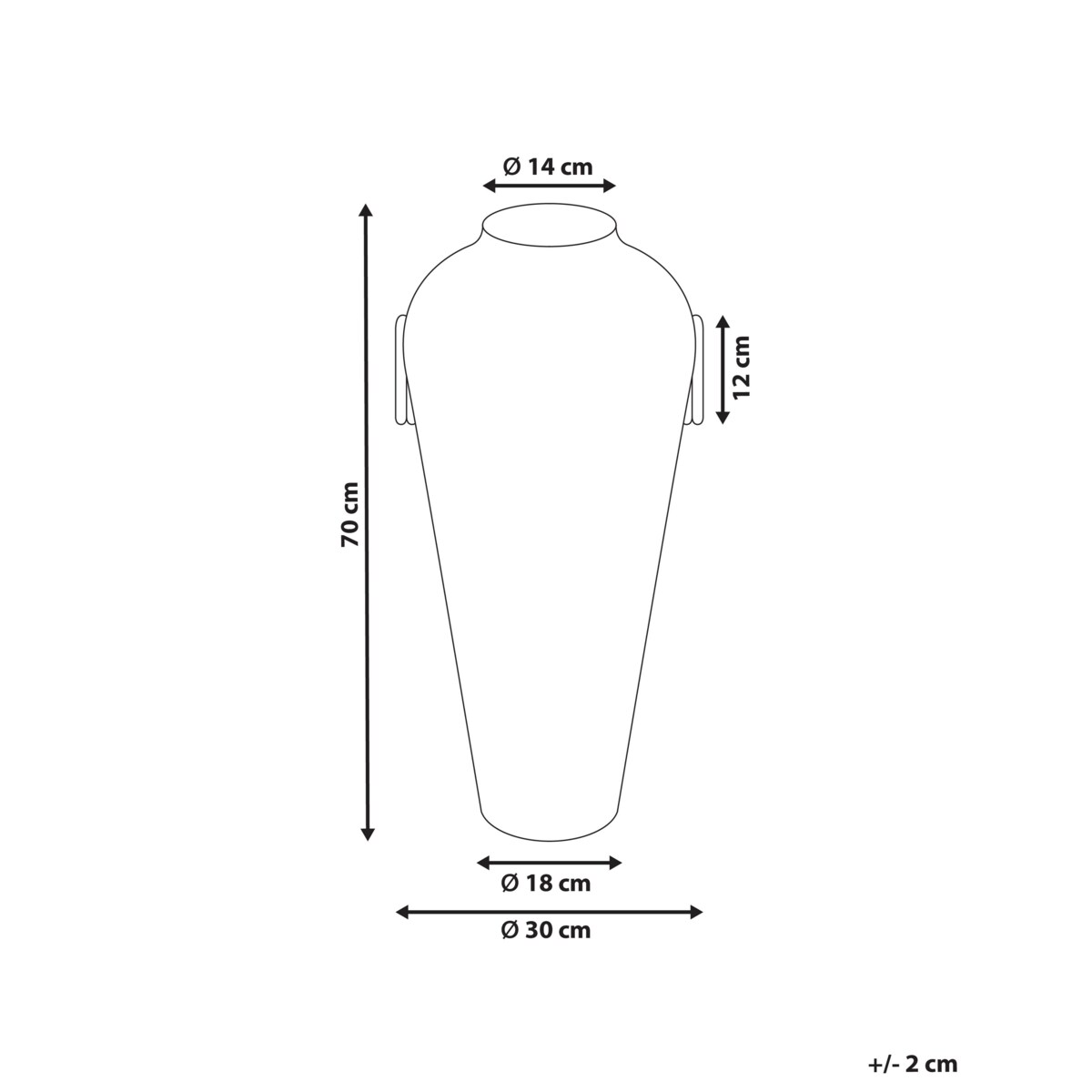 Rattan Wazon dekoracyjny 70 cm Naturalny ELATIA