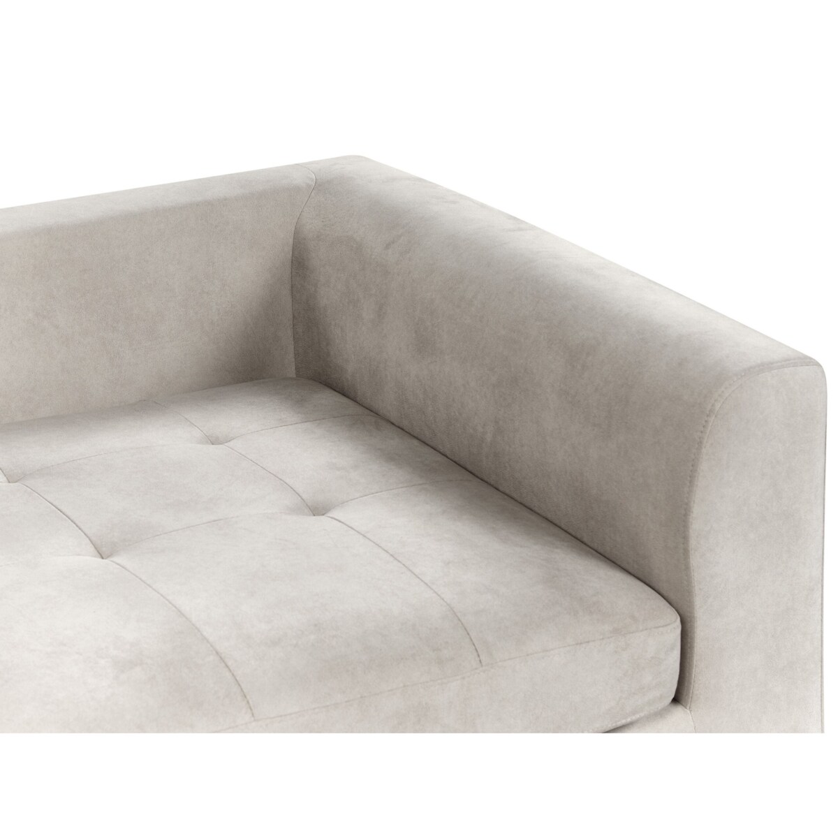 Narożnik welurowy prawostronny jasnoszary FLAM