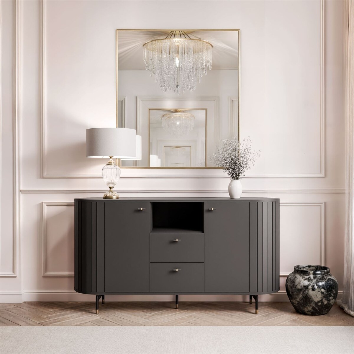 Komoda ELODIE 150 2D2S czarna