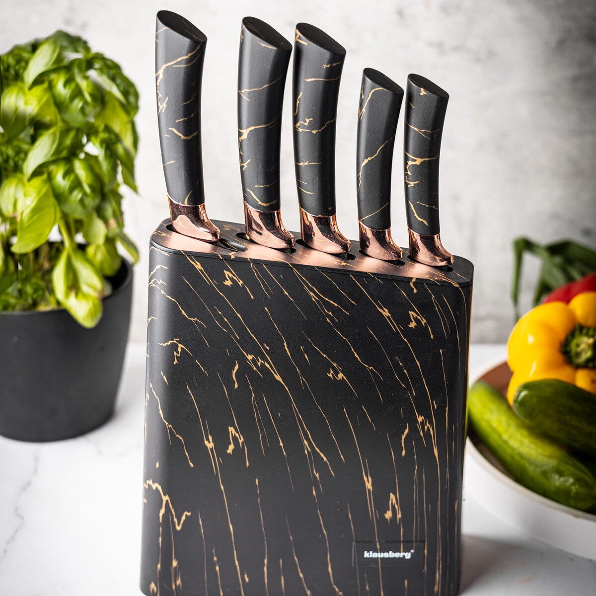 Zestaw noży kuchennych w bloku 5 elementów noże KLAUSBERG