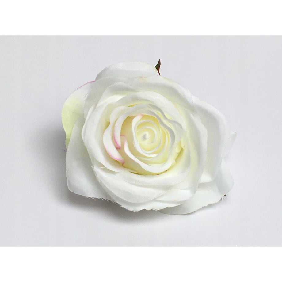 RÓŻA SZTUCZNA główka kwiatowa wyrobowa do STROIKA bukietu dekoracji BIAŁA