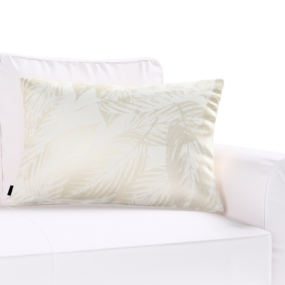 Poszewka Kinga na poduszkę prostokątną 47x28 szaro-beżowe liście