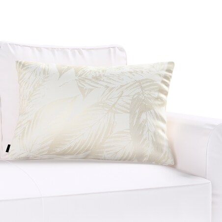Poszewka Kinga na poduszkę prostokątną 47x28 szaro-beżowe liście