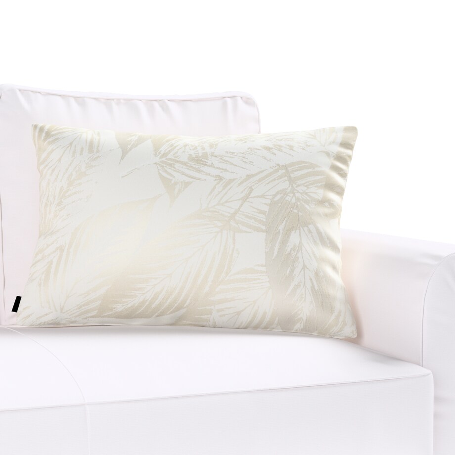 Poszewka Kinga na poduszkę prostokątną 47x28 szaro-beżowe liście