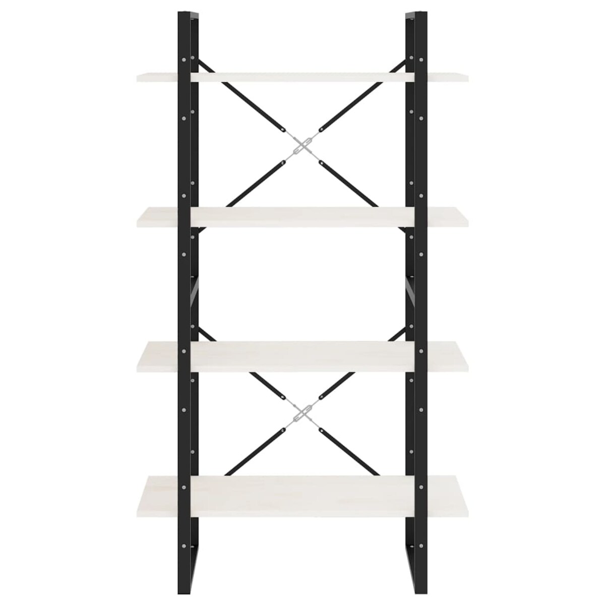 vidaXL Regał na książki, 4 półki, biały, 80x30x140 cm, drewno sosnowe