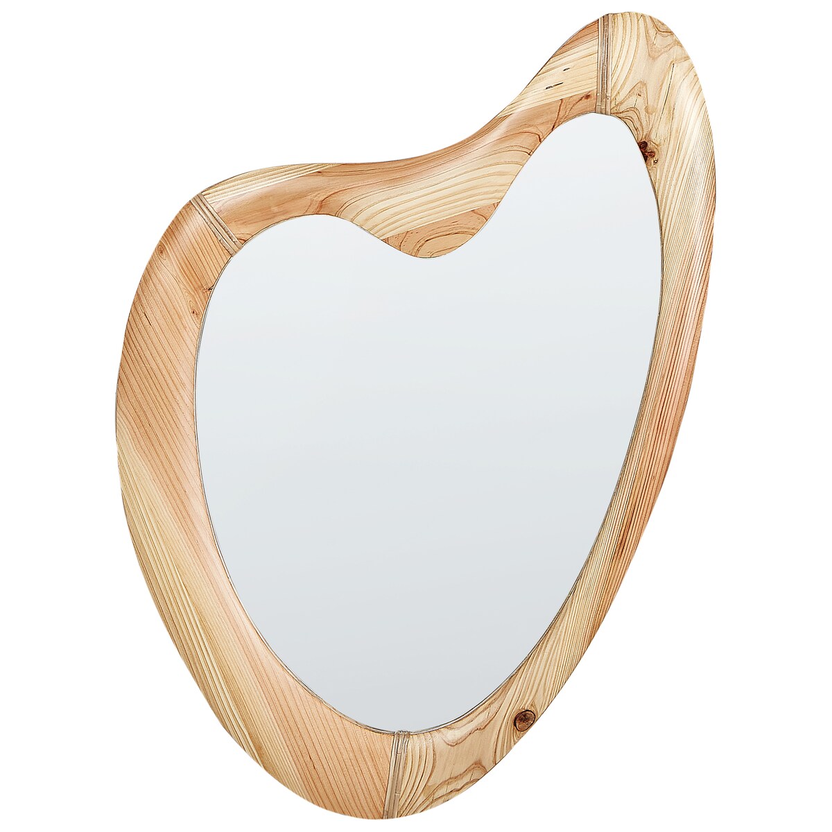 Lustro ścienne NEURE 90 cm 77 cm Drewno jodłowe Naturalny