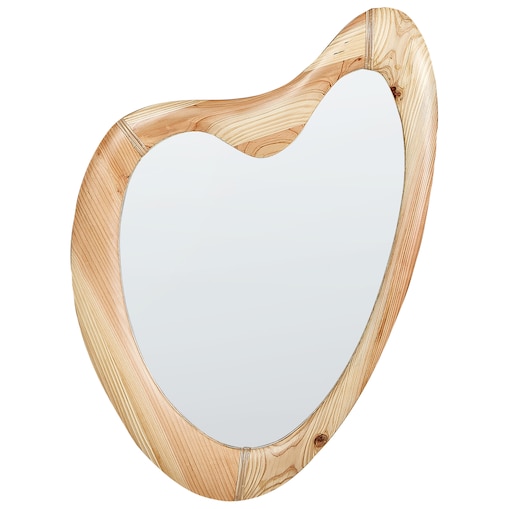 Lustro ścienne NEURE 90 cm 77 cm Drewno jodłowe Naturalny