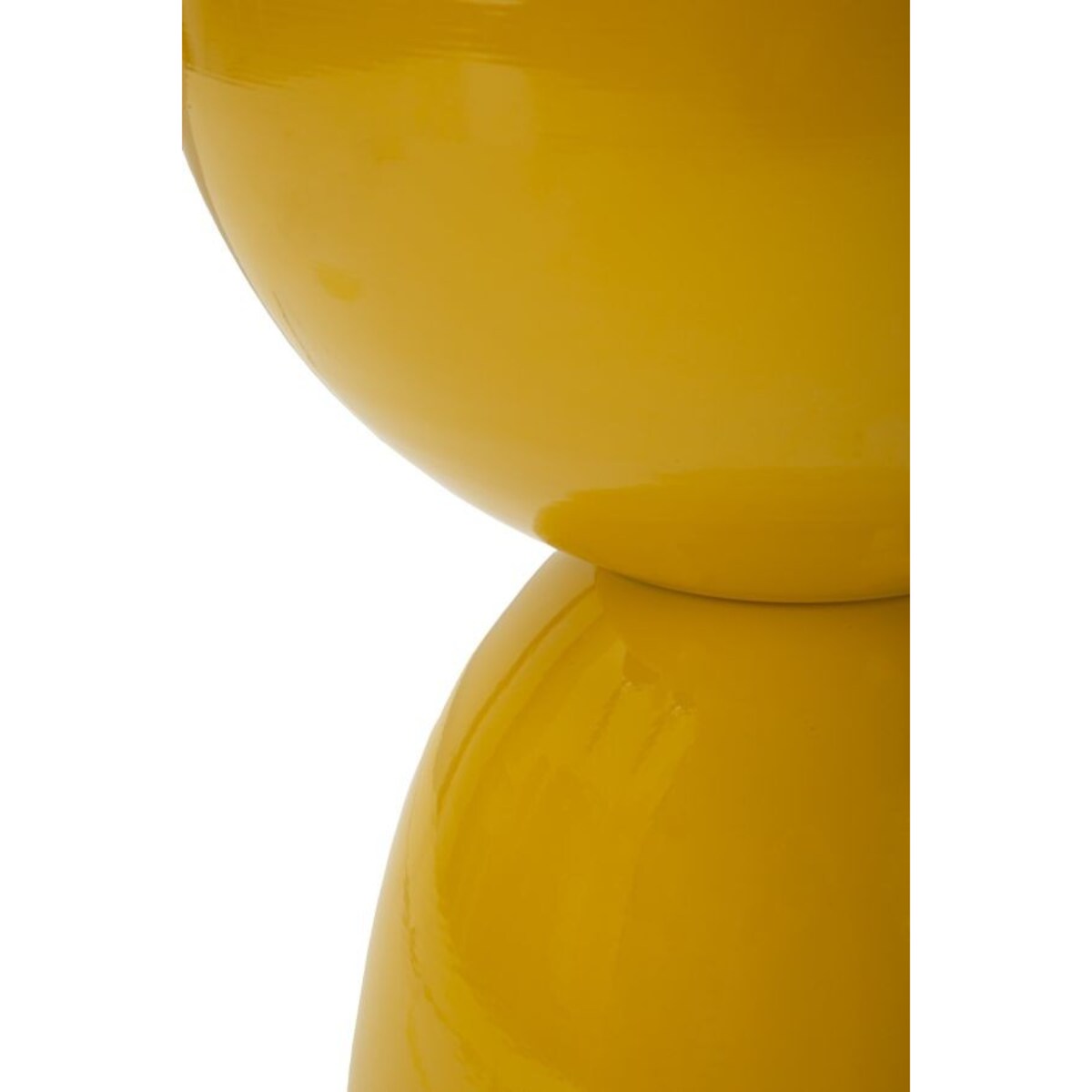 Stolik pomocniczy, boczny, 46xØ31 cm, metalowy, ELEZIA musztardowy