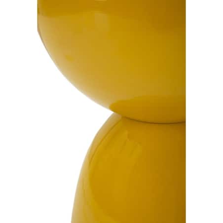 Stolik pomocniczy, boczny, 46xØ31 cm, metalowy, ELEZIA musztardowy