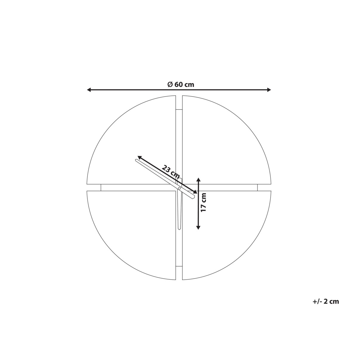 Zegar ścienny ø 60 cm jasne drewno z czarnym ARAMON