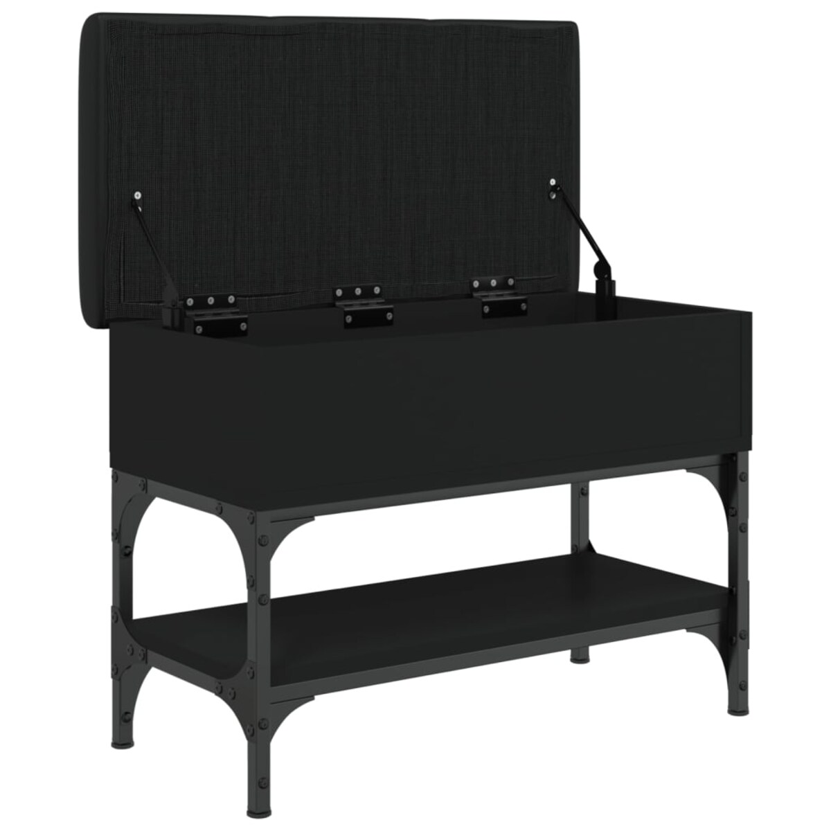 vidaXL Ławka na buty, czarna, 62x32x45 cm, materiał drewnopochodny