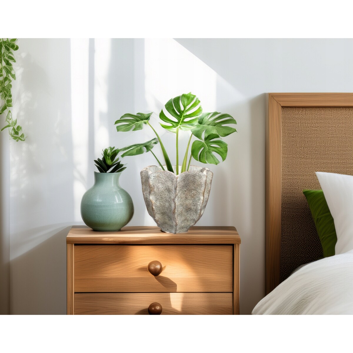 DONICZKA BETONOWA DUŻA 23cm osłonka doniczki na balkon taras zamiokulkas