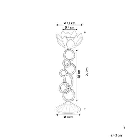 Świecznik szklany 27 cm srebrny OVIEDO