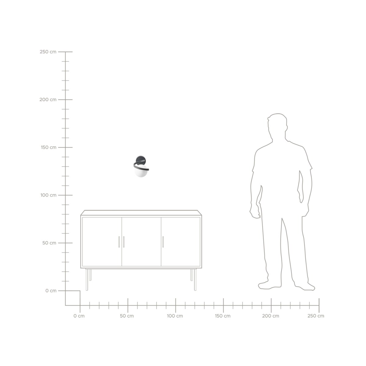 Lampa ścienna COLAGNE Metal Czarny