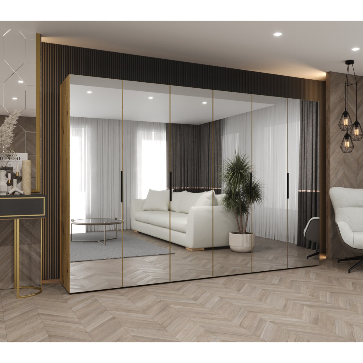 Szafa uchylna otwierana MARBELLA 3 300 wys. 202 cm Artisan + u. Czarny