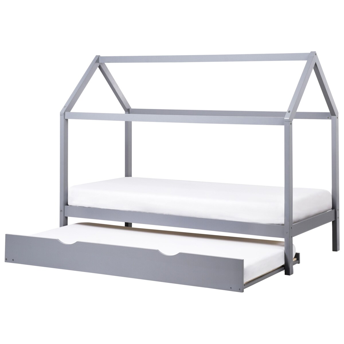 Łóżko wysuwane Drewno sosnowe CRILLON 90 x 200 cm Szary