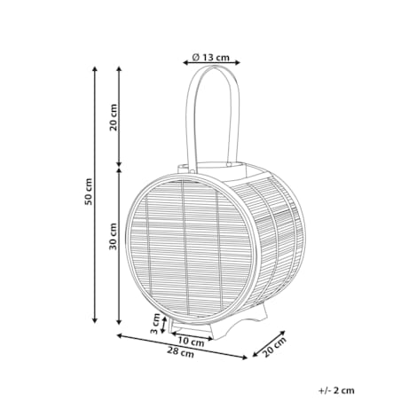 Lampion rattanowy 30 cm naturalny BISTAL