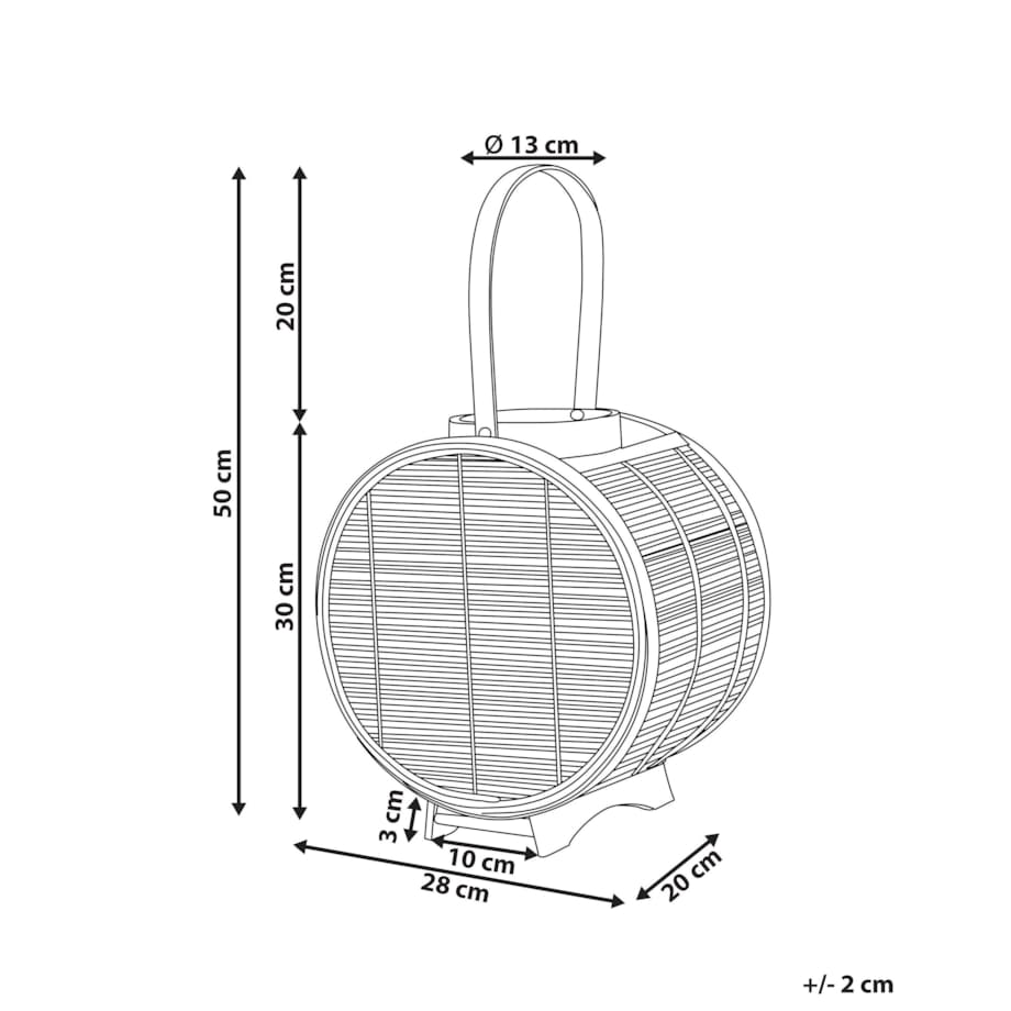 Lampion rattanowy 30 cm naturalny BISTAL