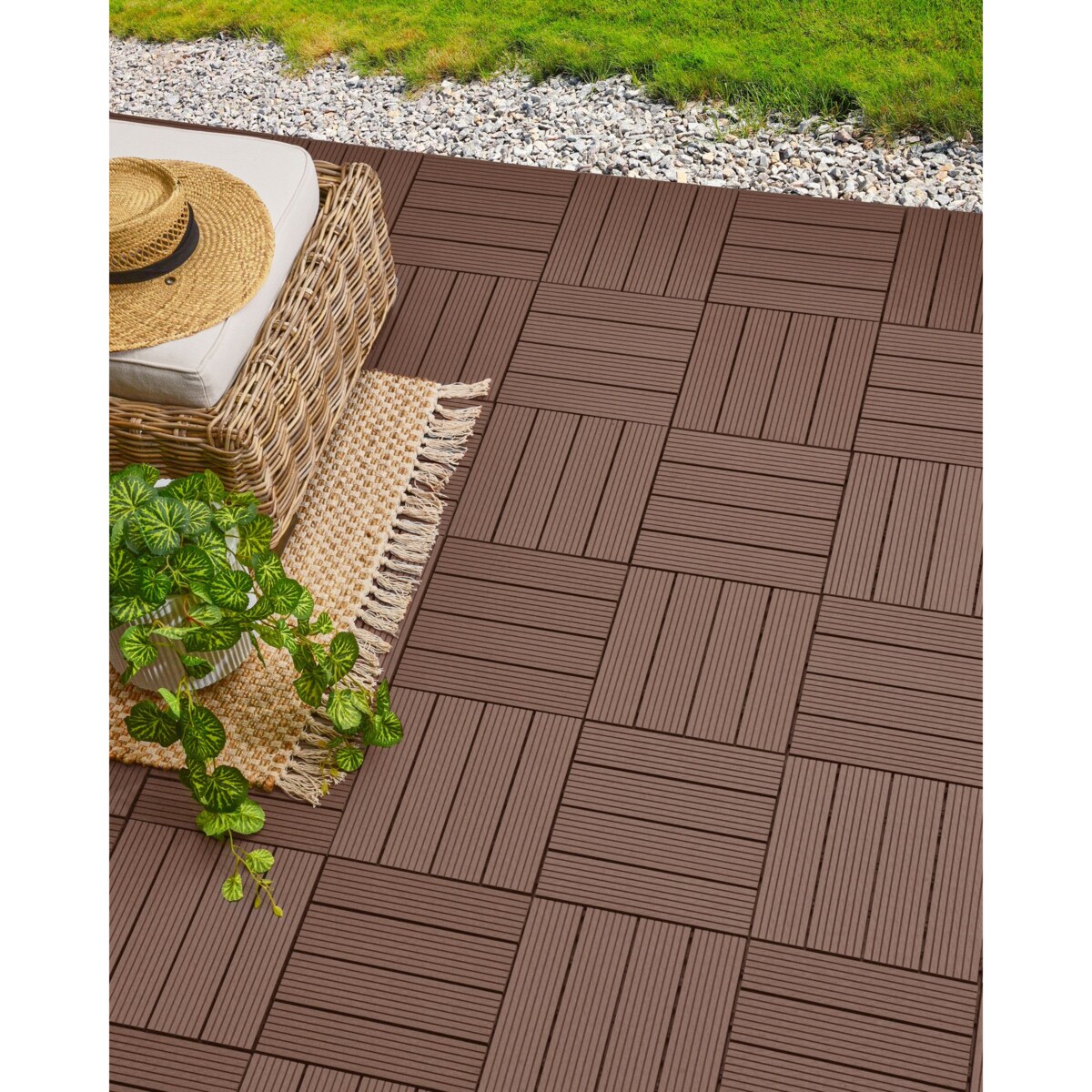 Płytki tarasowe ATELETA Kompozyt WPC Brązowy