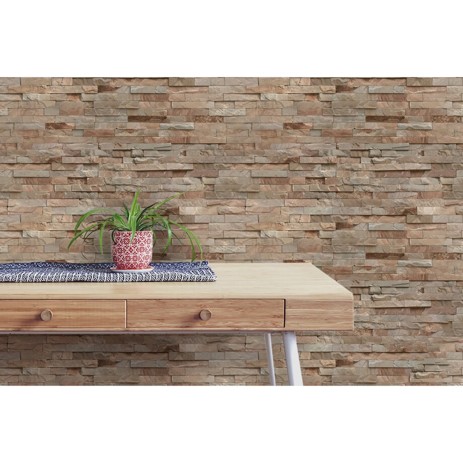 Tapeta Beżowy murek, 416x254cm