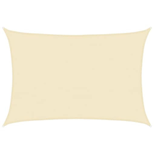 vidaXL Żagiel przeciwsłoneczny, 160 g/m², kremowy, 4x5 m, HDPE