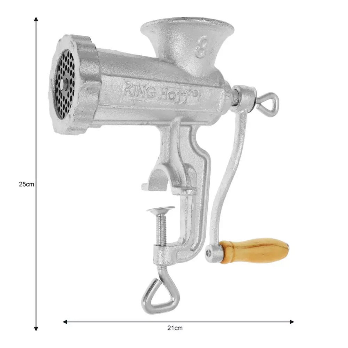Maszynka żeliwna do mielenia mięsa #8 + akcesoria KINGHOFF
