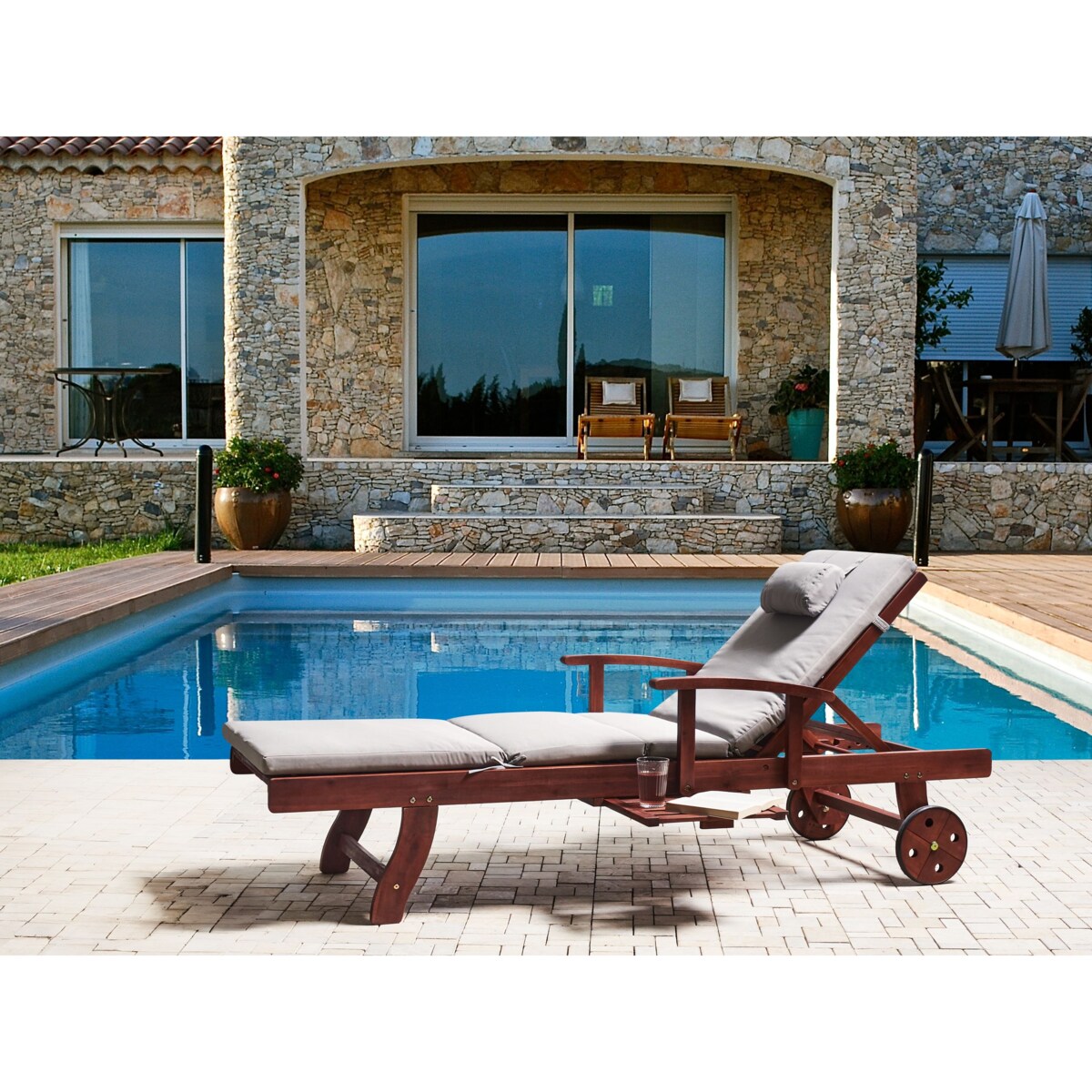 Poduszka na krzesło ogrodowe TOSCANA/JAVA/AMANTEA PREMIUM 188 x 59 cm Szary