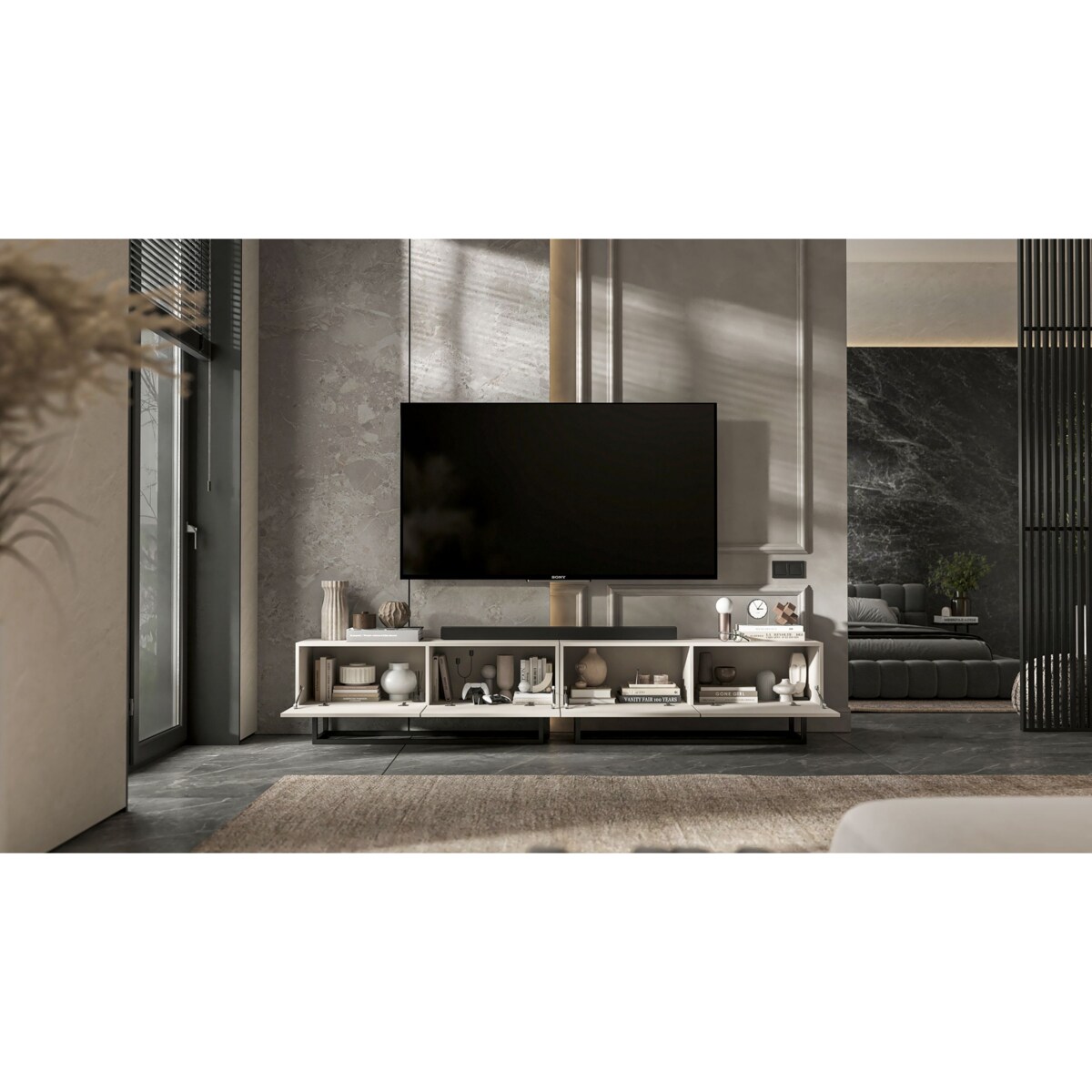 Szafka RTV Komoda Loft Industrialna Kaszmir Mat 240 cm