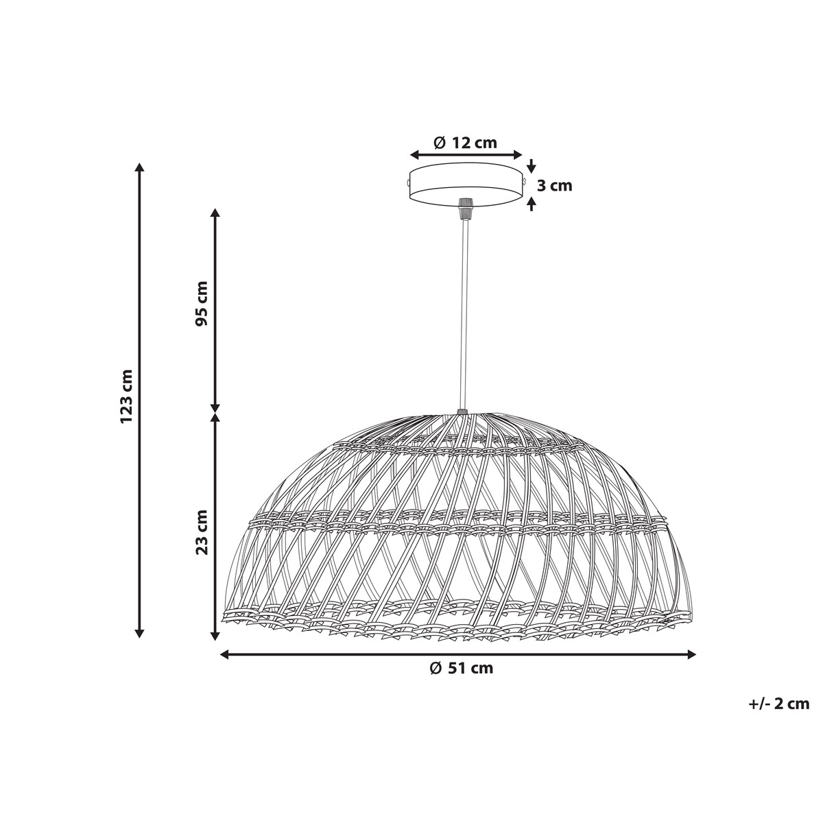 Lampa wisząca RAVINE Rattan Naturalny