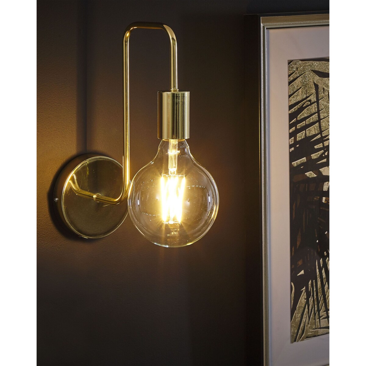 Lampa ścienna SAVENA Złoty Metal